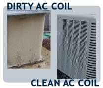 Comparing what a dirty AC coil looks like from a clean air conditioner, a step to take when your ac won't turn on