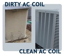 dirty & clean ac coil