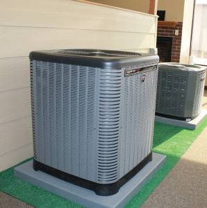 New Ruud air conditioner in Wichita showroom of Hanna Heating and Air