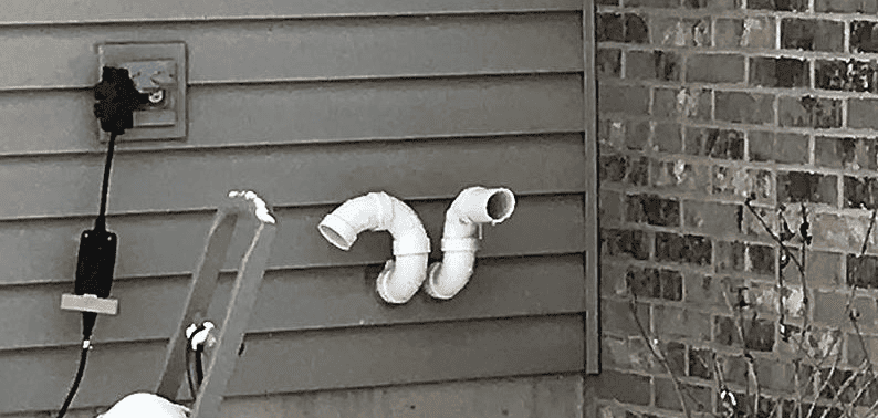 blocked furnace exhaust vent pipe
