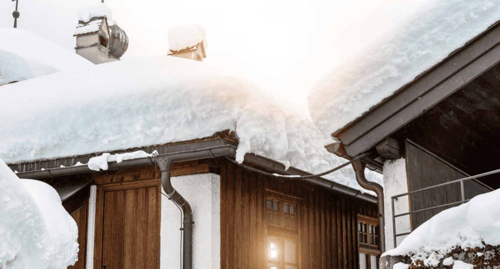 snow on wichita home roof